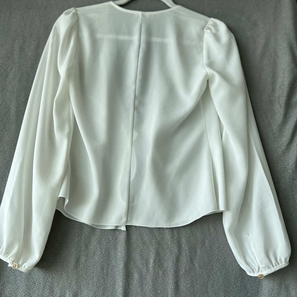 Wilfred Cream Tie-Front Blouse - Picture 3 of 7